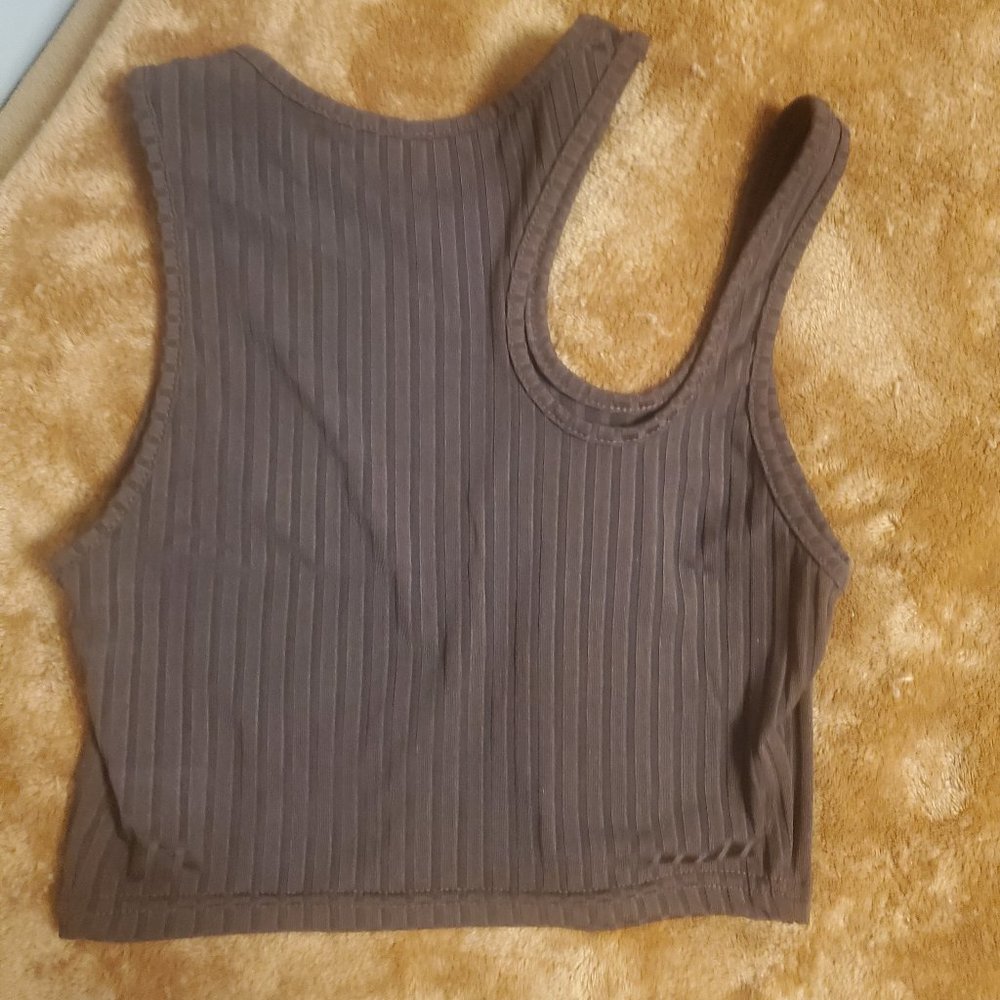 Dark brown crop top